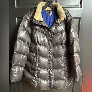 Tommy Hilfiger Puffer Parka Down Filled Coat With Hood Dark Gray Women’s Size 2X